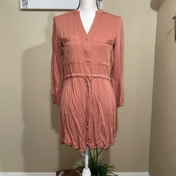 Blue Rain Dresses & Skirts - Francesca’s Blue rain dress long sleeve size M